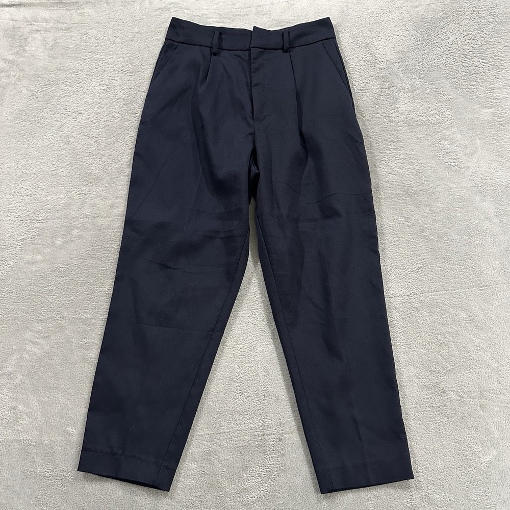 MNG Mango Dress Pants Women 8 Navy Blue Officewear Formal Pleated